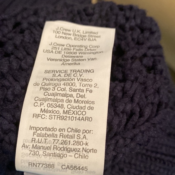 J. Crew Wide Neck Beach Navy Blue Pointelle Knit Sweater - S - Picture 11 of 13
